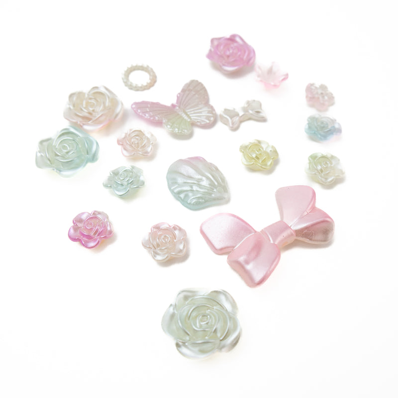 Plastic Coquette Bow Bead Mix