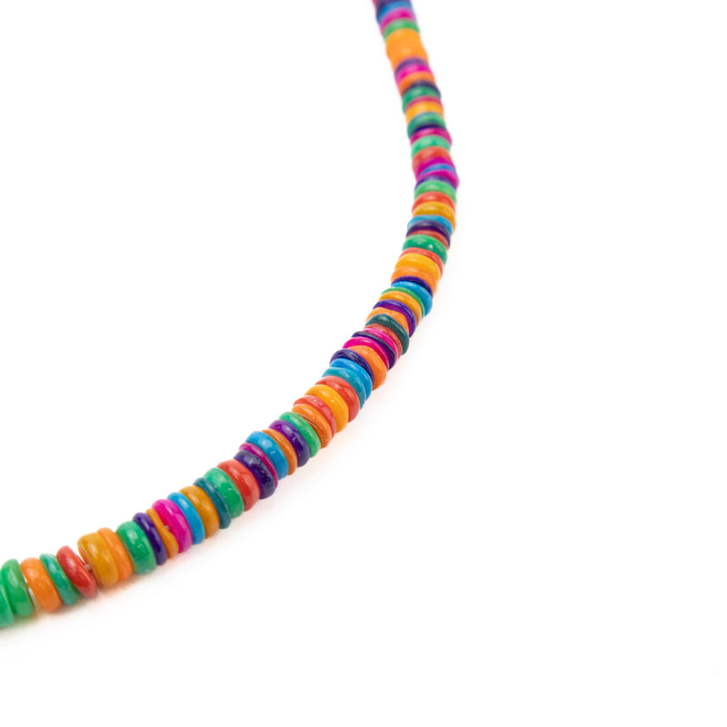 Multicolor Flat Shell Beads Strand