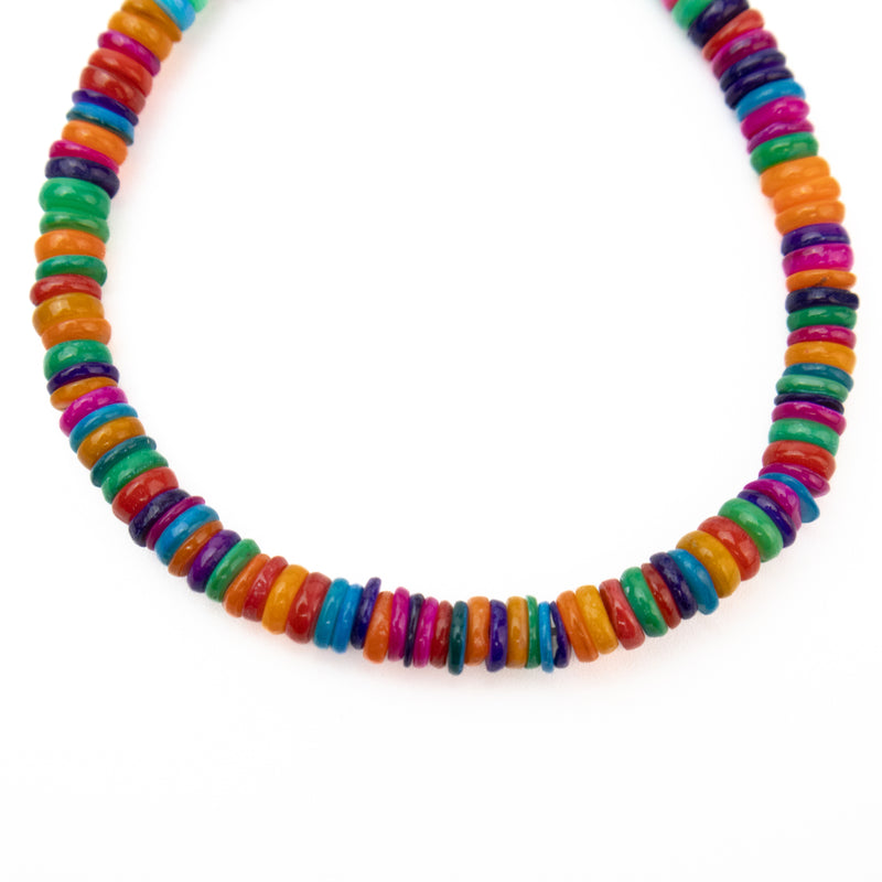 Multicolor Flat Shell Beads Strand