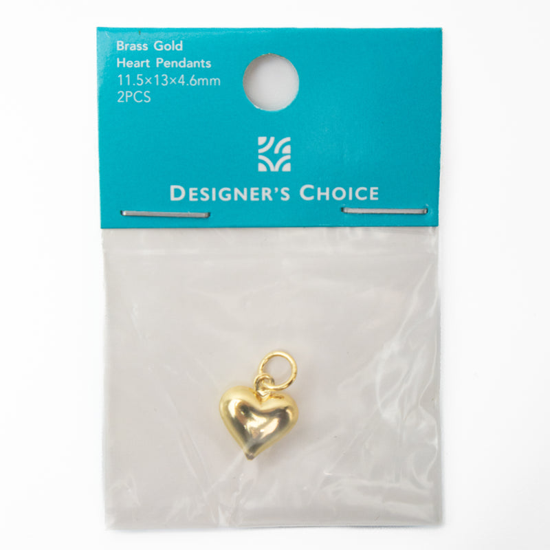 Brass Gold Heart Pendants