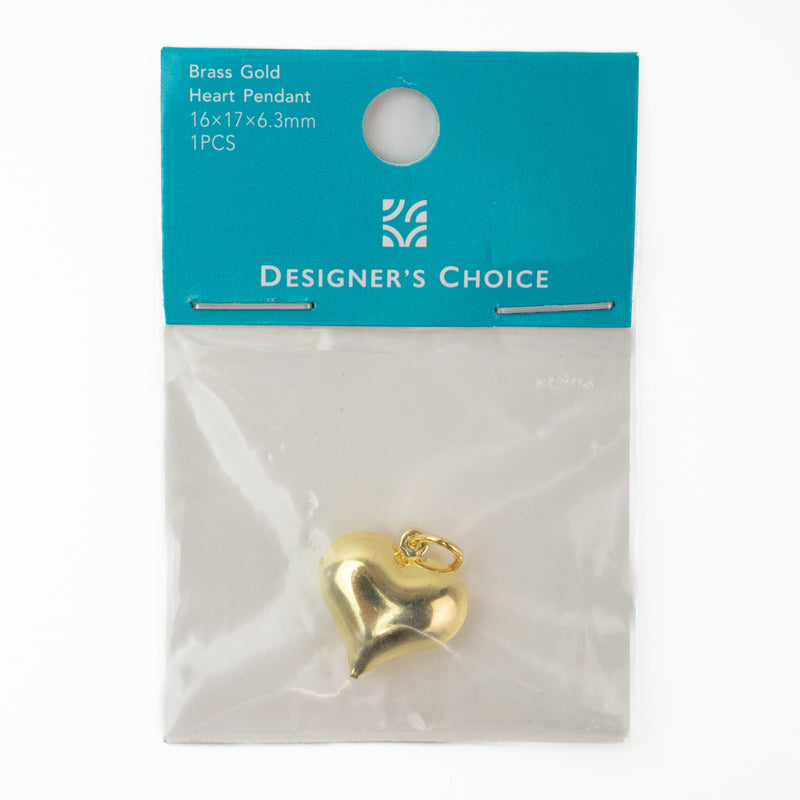 Brass Gold Heart Pendant