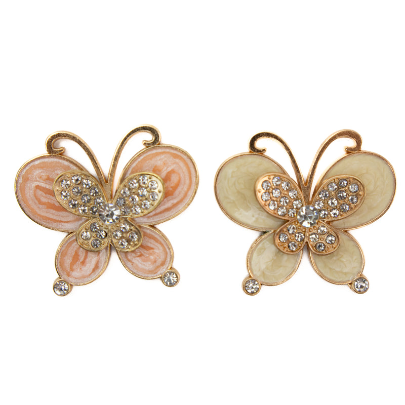 Alloy Glass Butterfly with Rhinestones Charms