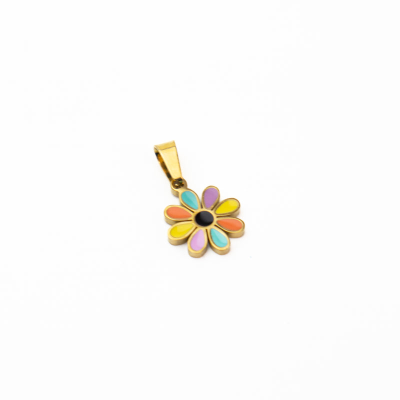 Stainless Steel Gold Flower Pendant