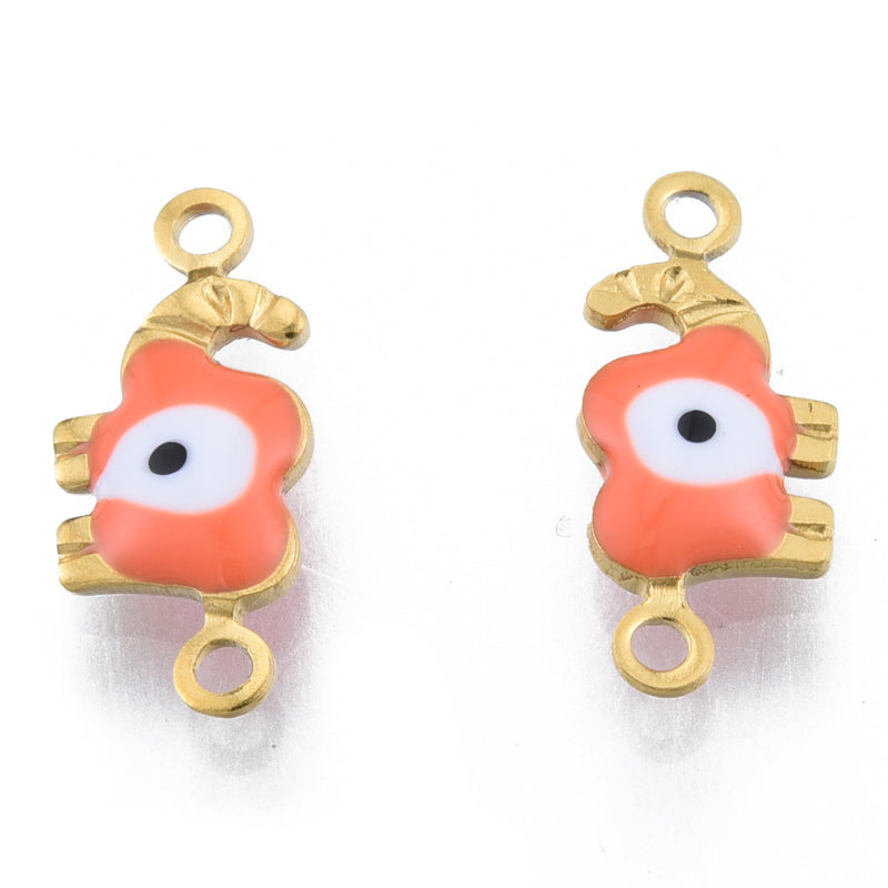 18k Gold Plated Stainless Steel Evil Eye Elephant Conector