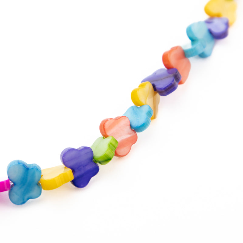 Multicolor Butterfly Shape Shell Bead Strand