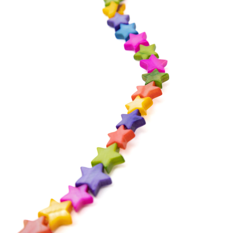 Multicolor Star Shape Shell Bead Strand