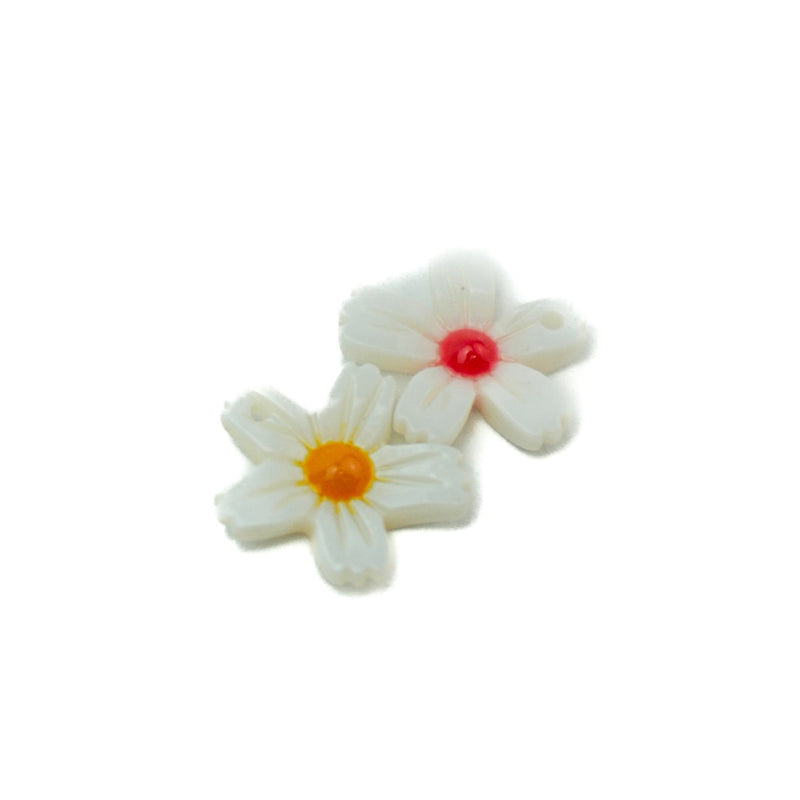 White Shell Flower Charm