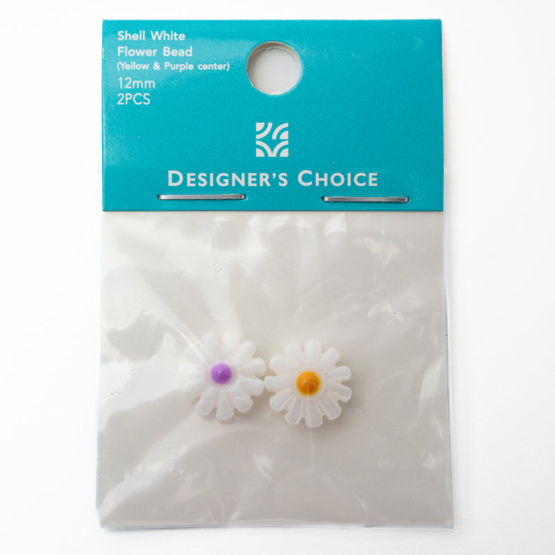 White Shell Flower Bead