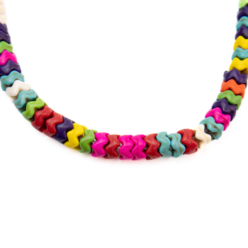 Multicolor ZigZag Shape Howlite Bead Shape