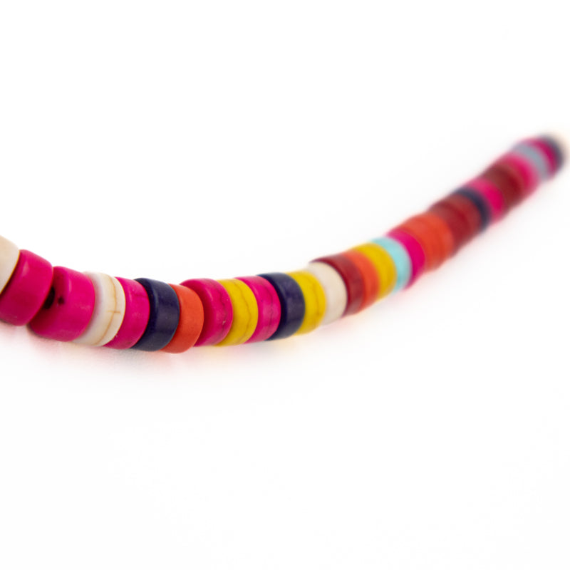 Multicolor Disc Shape Howlite Bead Strand