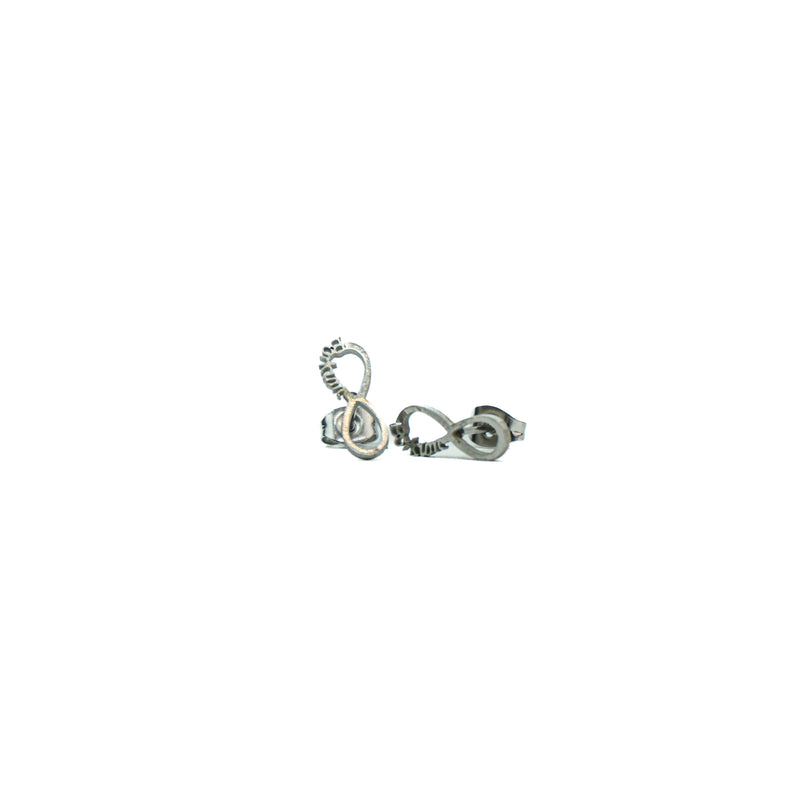 Stainless Steel Necklace & Earrings Silver Set (Infinity Symbol with word Love)