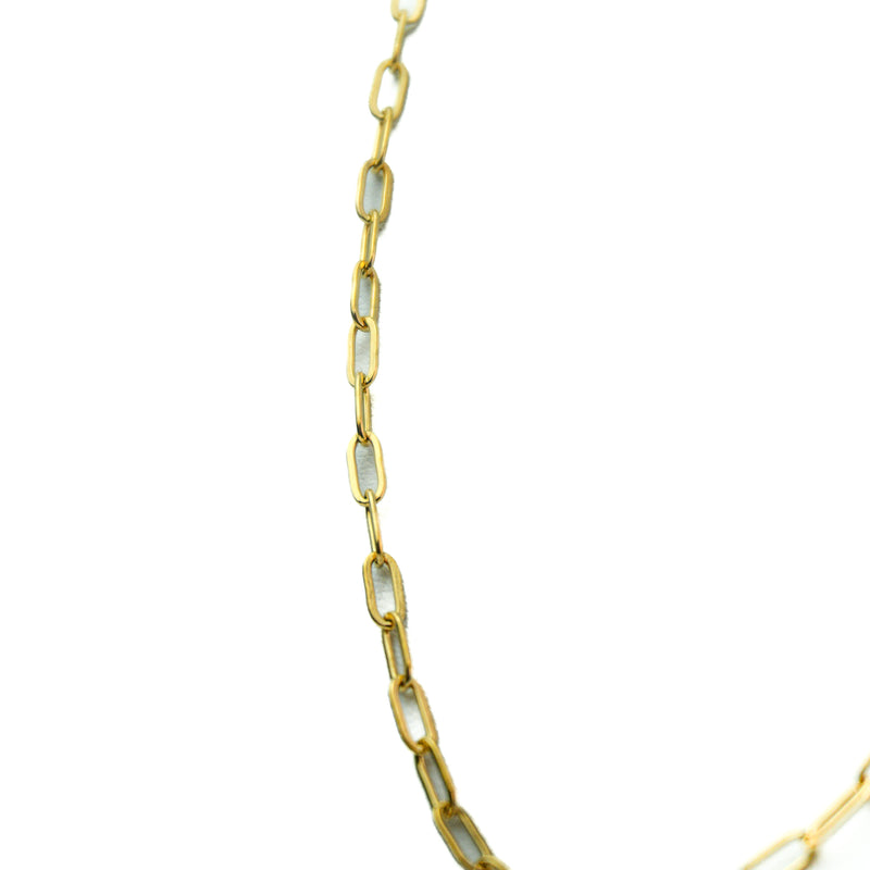 Stainless Steel Gold Paperclip Oval Link Chain Necklace