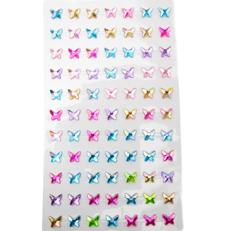 Multicolor AB Butterfly Gemstone Stickers