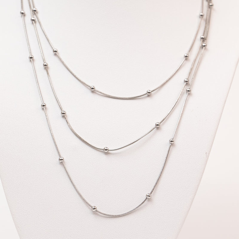 Stainless Steel Silver Satellite Snake Chain Necklace