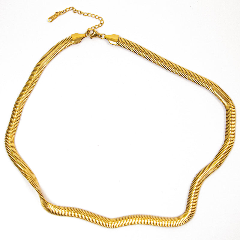 Stainless Steel Gold Thick Snake Chain Choker Necklace Jewelry