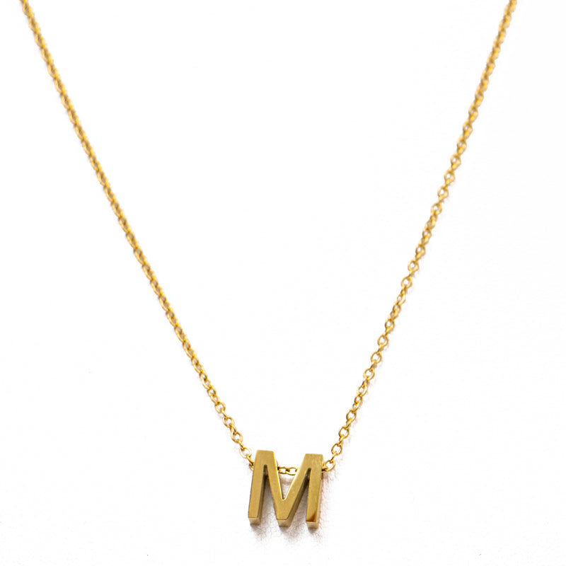 Stainless Steel Gold Initial Connector Necklace Jewelry