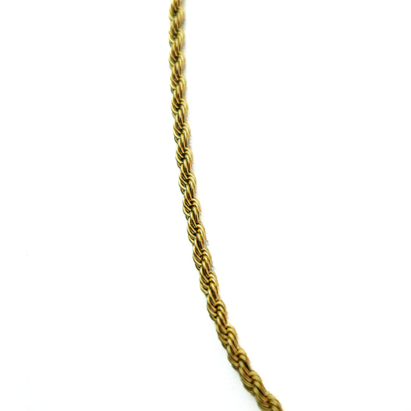 18k Gold Plated Stainless Steel Twisted Rope Chain Necklace