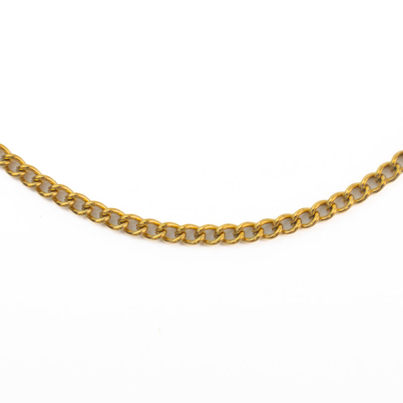 Stainless Steel Gold Curb Chain Necklace