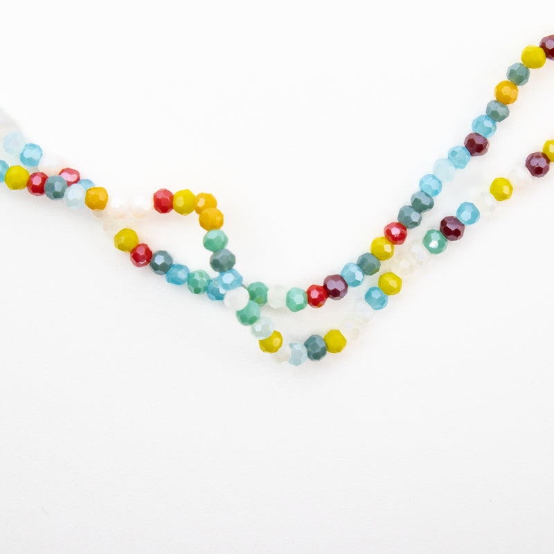 Multicolor Opaque Round Glass Bead Strands