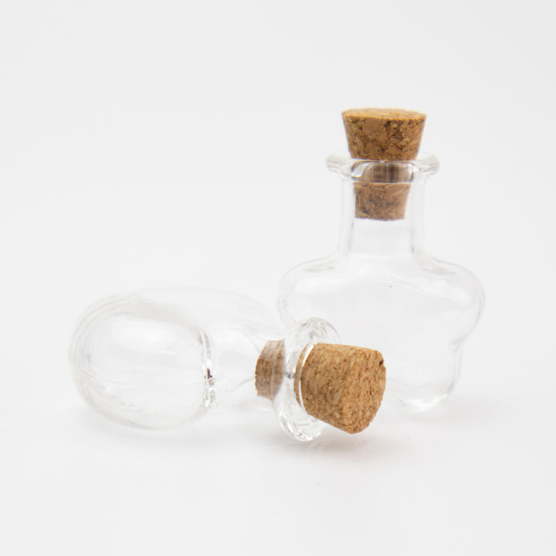 Glass Bottle with Cork Cap (Heart &  Flower)