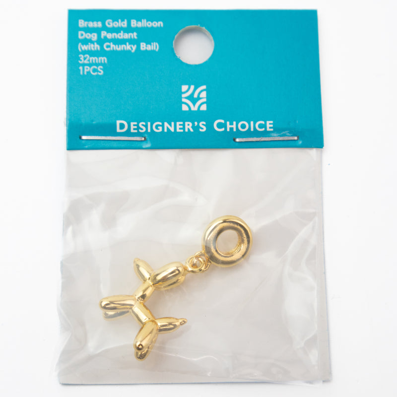 Brass Gold Balloon Dog Pendant