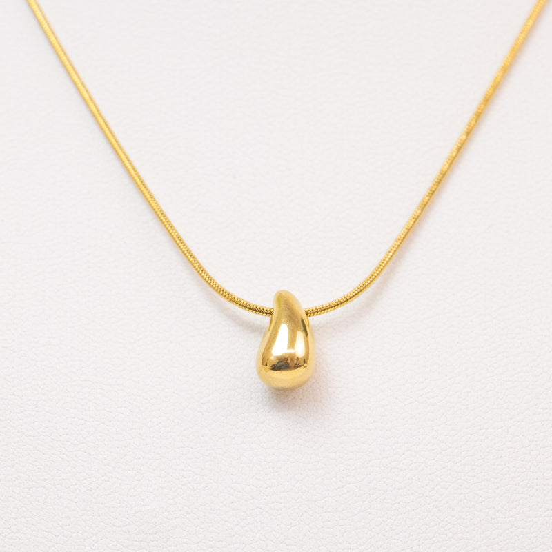 Stainless Steel Gold Necklace with Drop Pendant