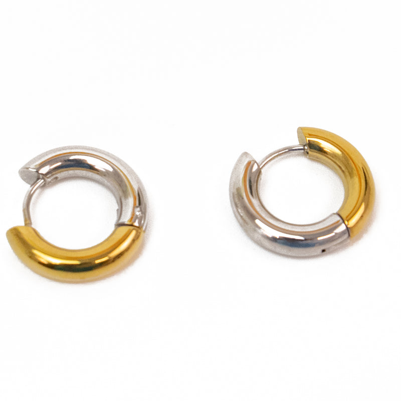 Stainless Steel Silver & Gold Hoop Earrings