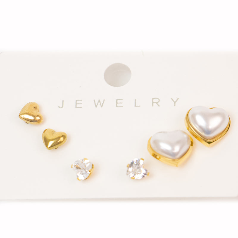 Stainless Steel Gold Heart Earrings