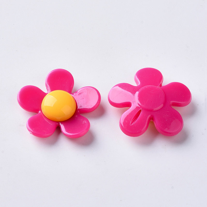 Acrylic Multicolor Flower Beads