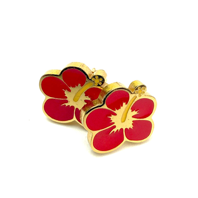 Stainless Steel and enamel Maga flower Earrings
