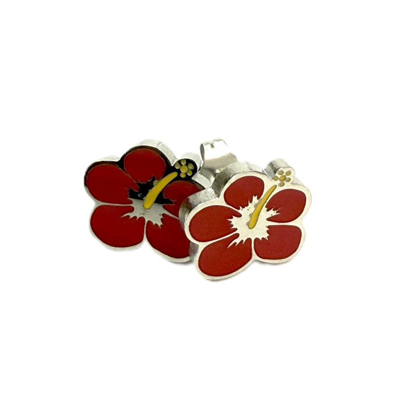 Stainless Steel and enamel Maga flower Earrings