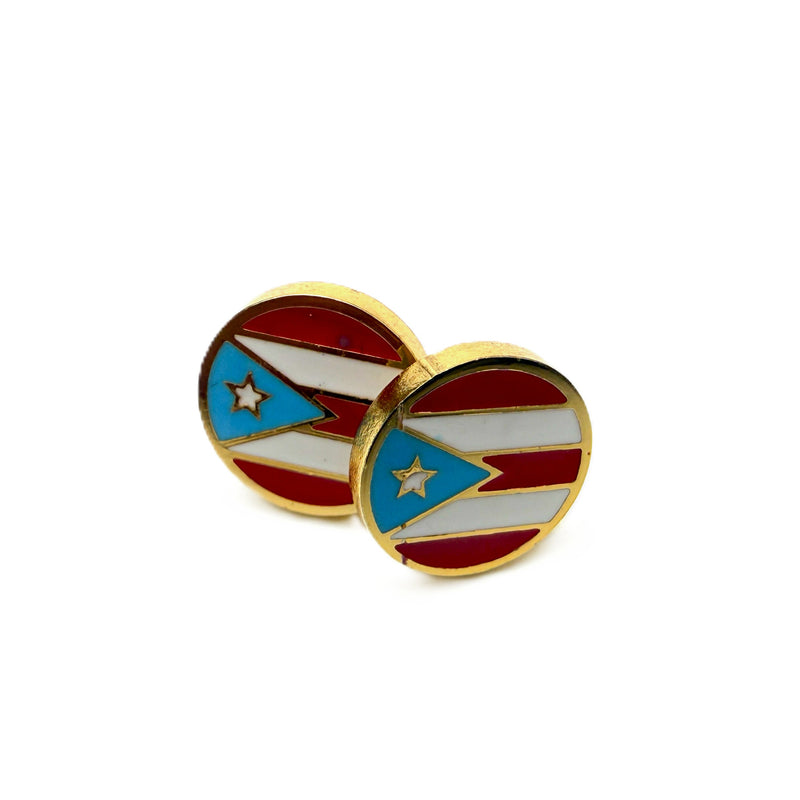 Stainless Steel and enamel Puerto Rico Flag Earrings