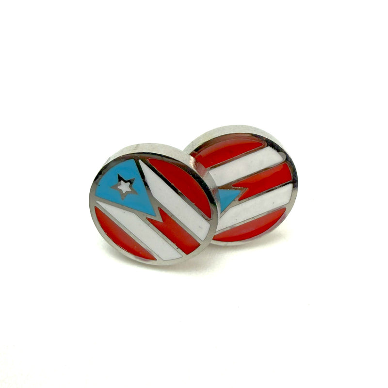 Stainless Steel and enamel Puerto Rico Flag Earrings