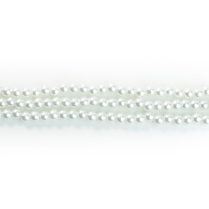 Glass White Pearls (8 inch strand)