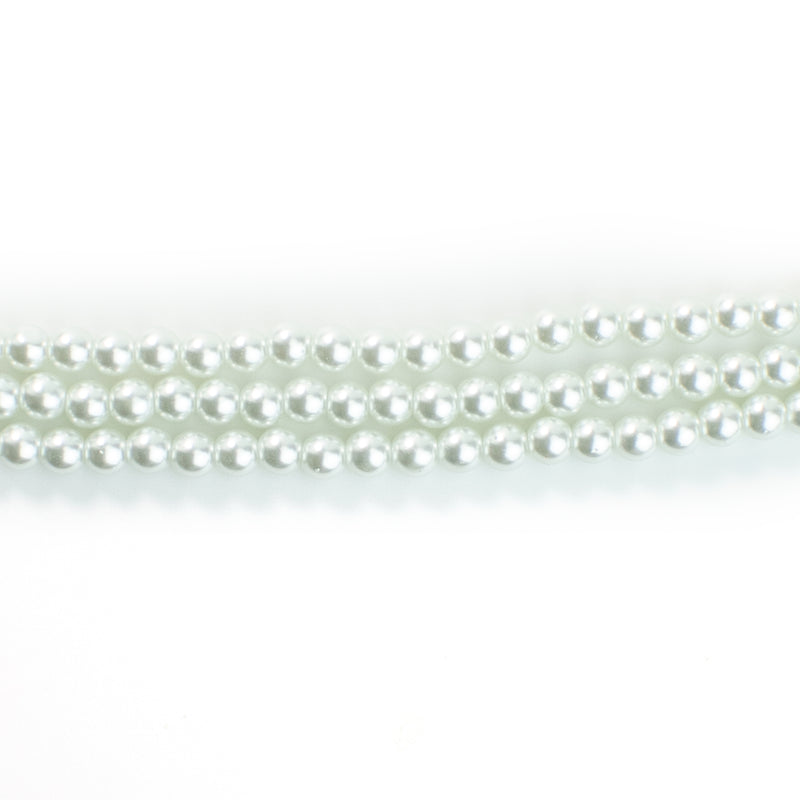 Glass White Pearls (8 inch strand)