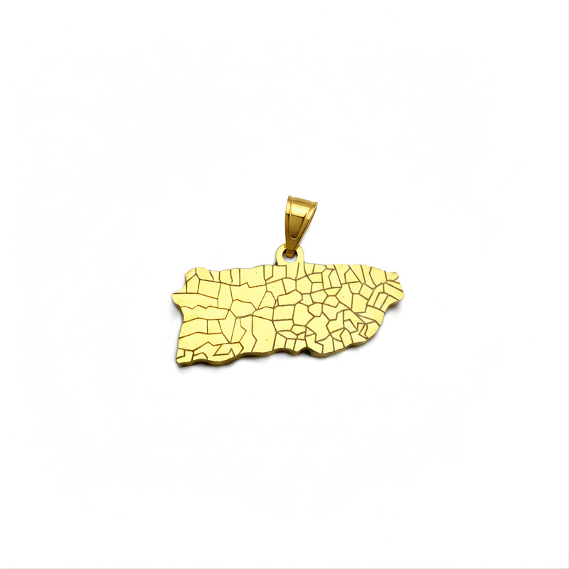Stainless Steel Puerto Rico Map Charm