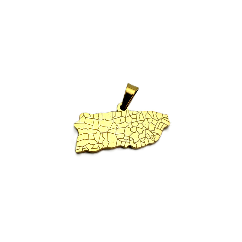 Stainless Steel Puerto Rico Map Charm