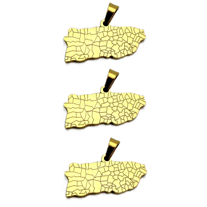 Stainless Steel Puerto Rico Map Charm