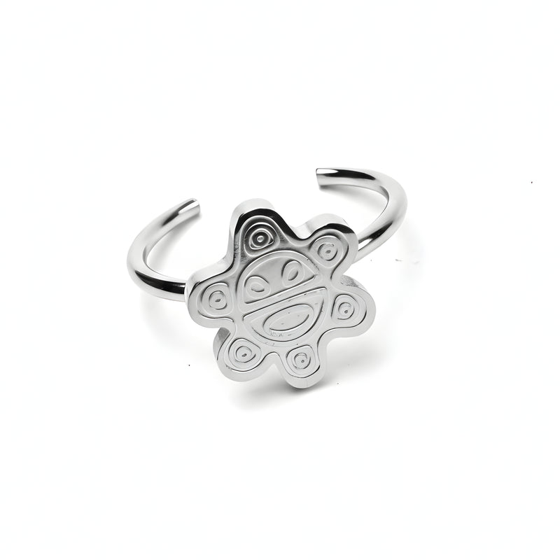 Stainless Steel Taino Sun Silver Ring