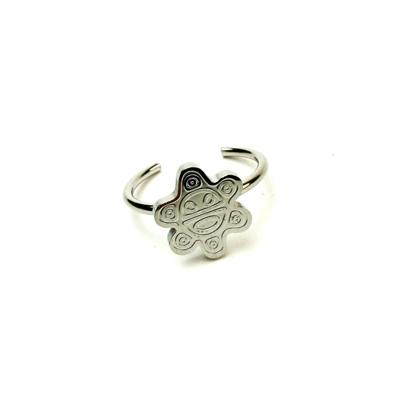 Stainless Steel Taino Sun Silver Ring