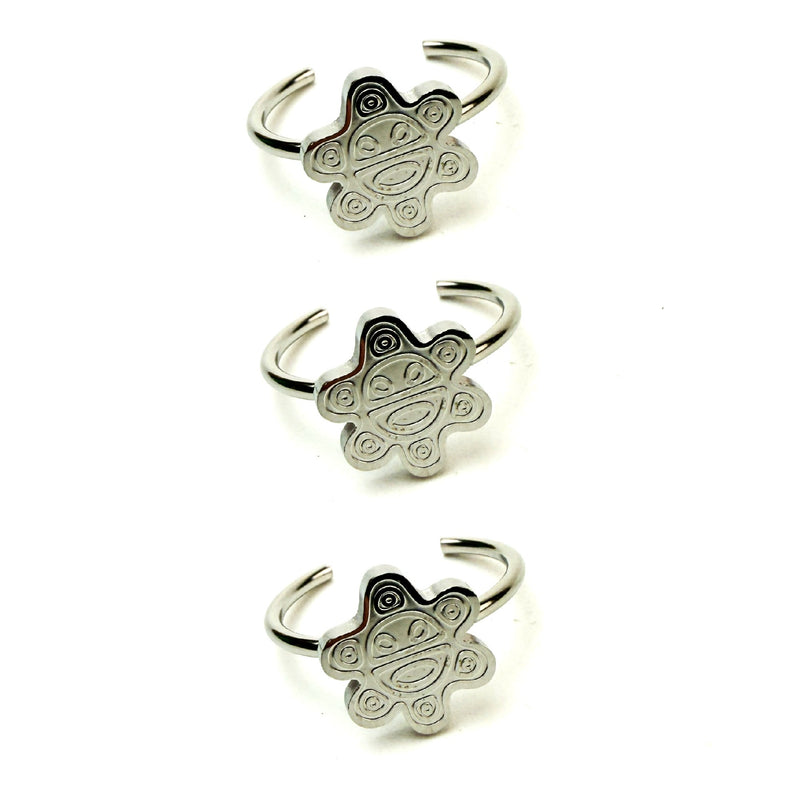 Stainless Steel Taino Sun Silver Ring