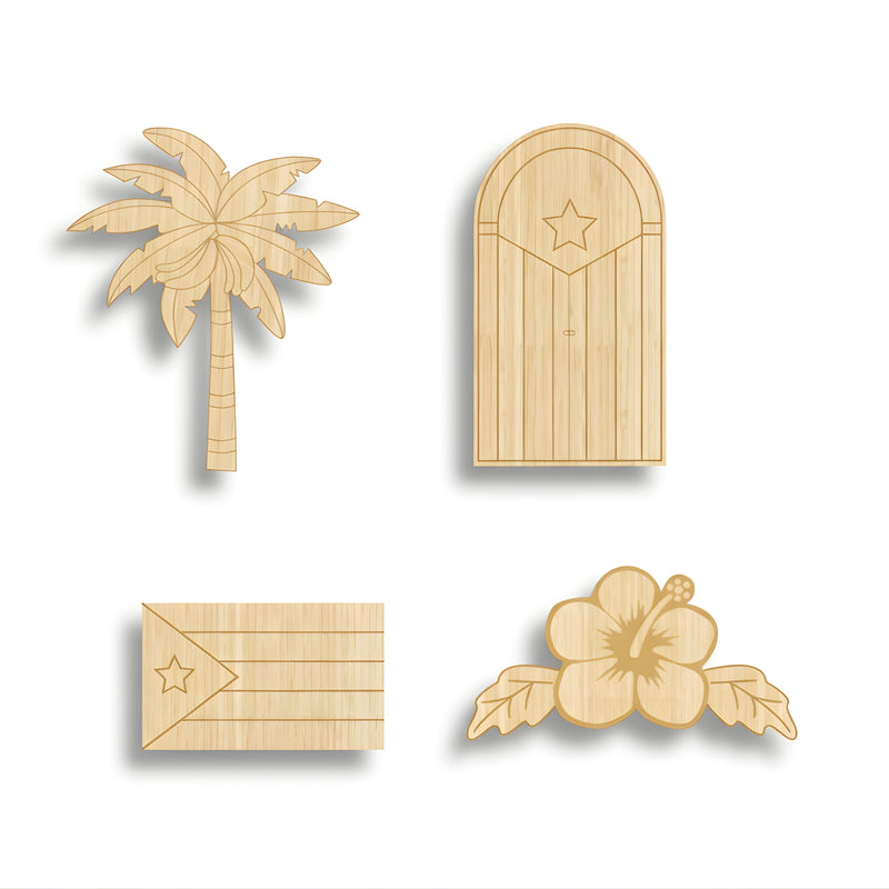 Wood Cut-Out Boricua Set 