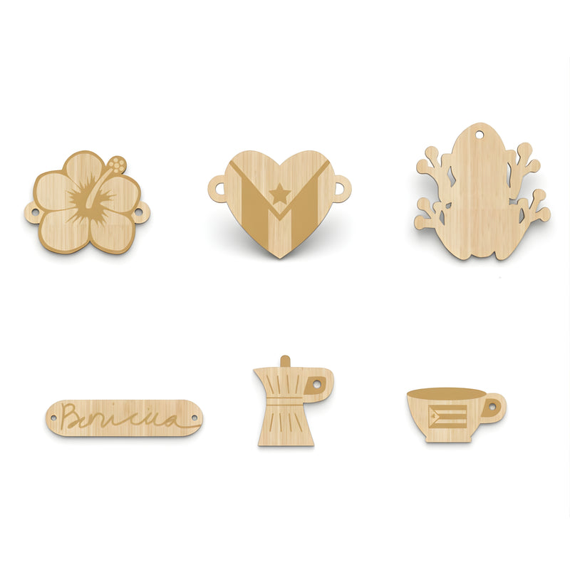 Puerto Rico Theme Connectors for Bracelets