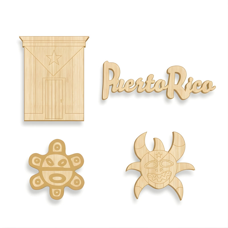 Wood Cut Set Boricua 