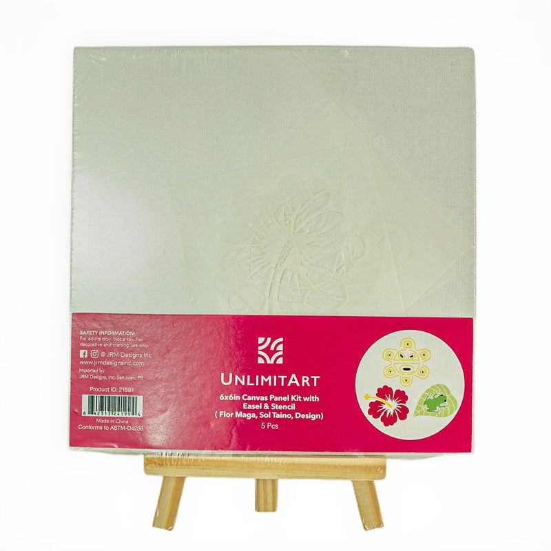 Canvas Panel Kit with Easel & Stencil (Flor Maga, Sol Taino, Coqui)