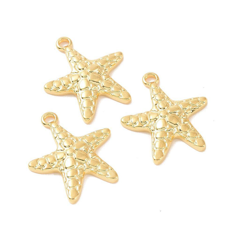 Stainless Steel Gold Starfish Pendant