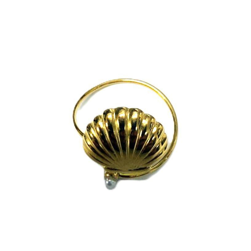 Stainless Steel Gold Shell Ring