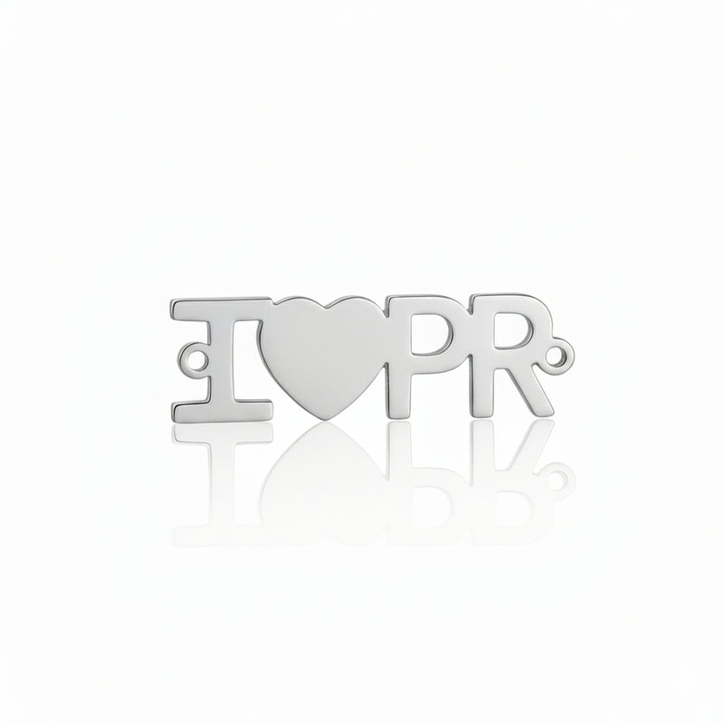 Stainless Steel I Heart PR Connector