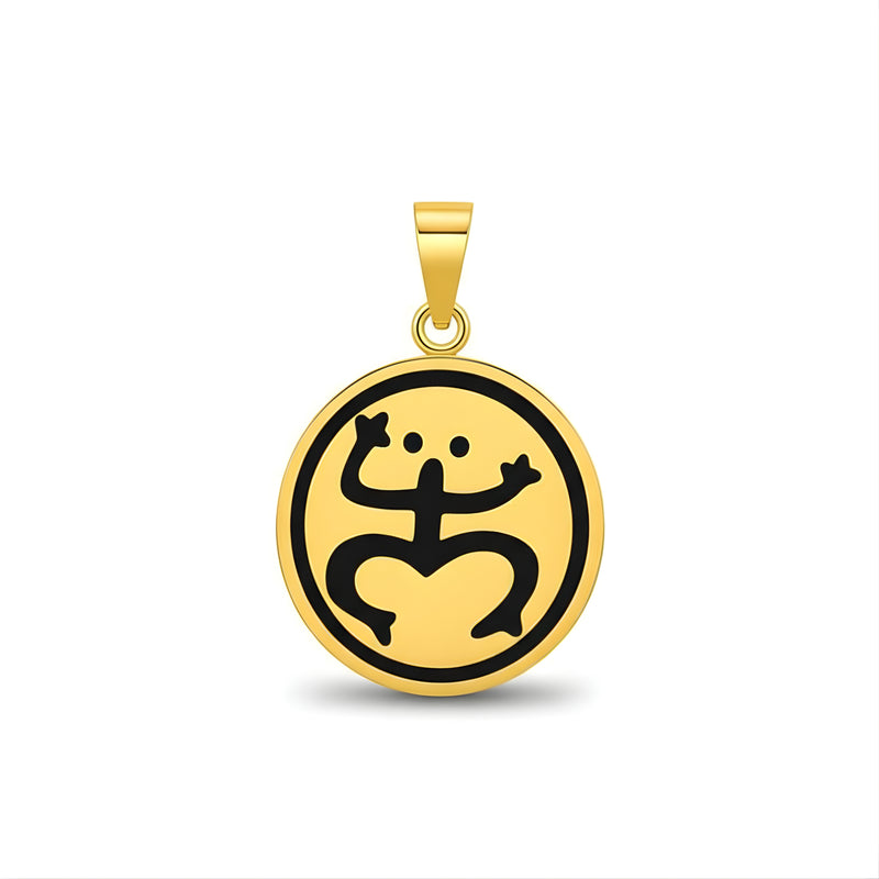 Stainless Steel Coqui Taino Round Pendant