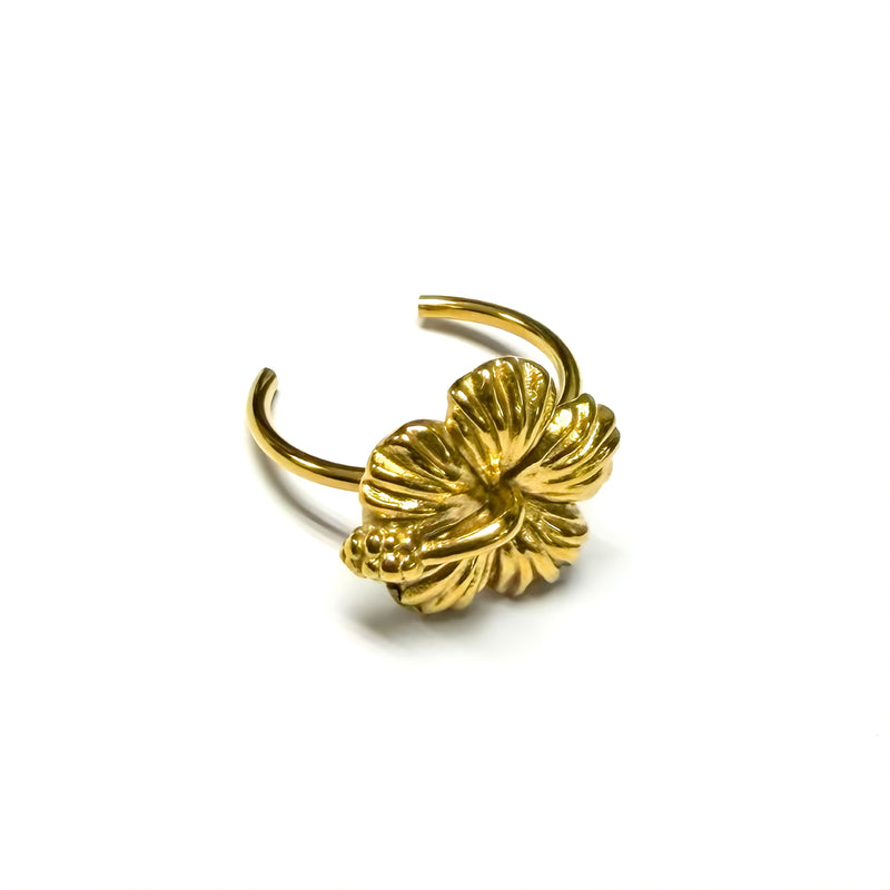 Stainless Steel Amapola Flower Ring